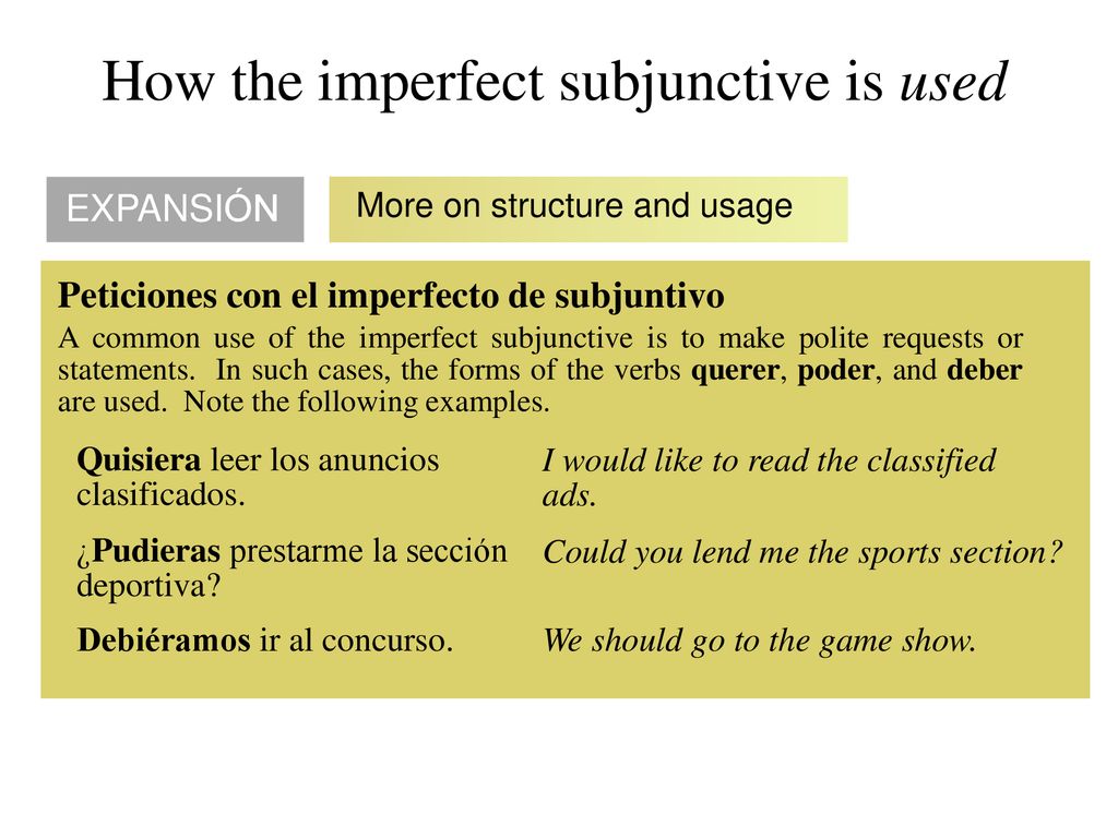 Imperfect 2025 subjunctive usages